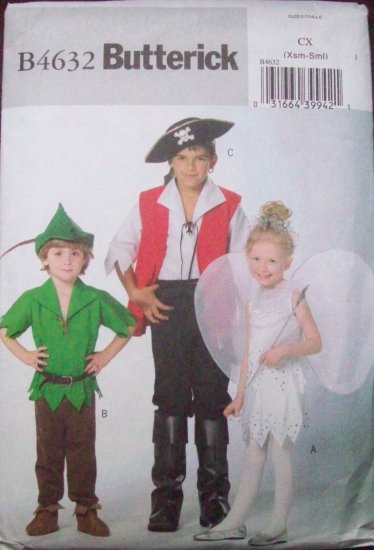 BOY GIRL PETER PAN HOOK TINKERBELL PATTERN 3-6 B4632