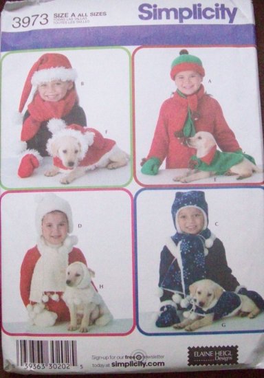 Simplicity #3973 Child and Dog Matching Fleece Accessories