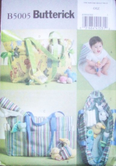 Butterick #B5005 Baby Diaper Bag Changing Pad and Pacifier Case