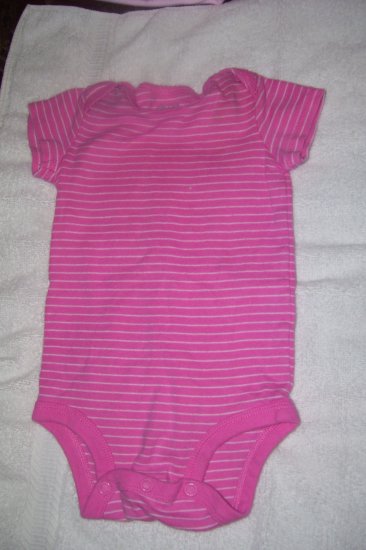 Hot Pink And White Onesie With Pin-Stripes
