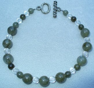 OOAK Hand Made Labradorite & Crystal Beaded Bracelet / Anklet