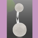 Surgical Steel Navel Belly Ring with Glow in the Dark White Balls