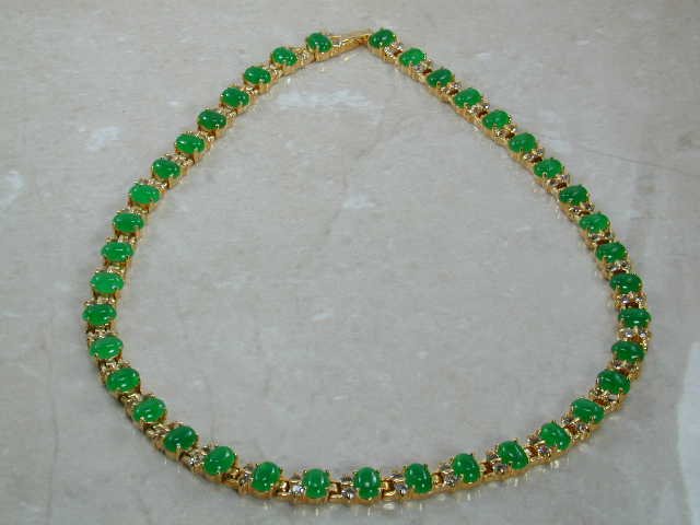 36k Fine Burmese Jade and cz
