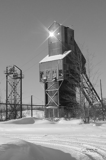 OSCEOLA MINESHAFT**CALUMET MICHIGAN**B&W**8"X10"**HISTORICAL MINING