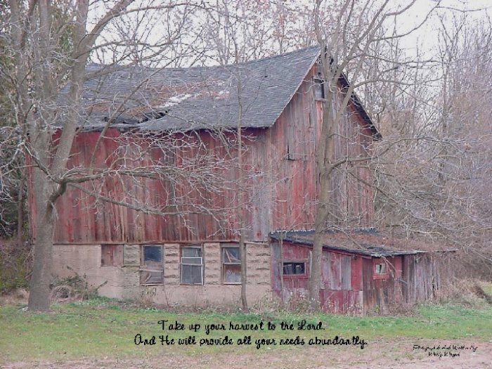 OLD BARN**CHRISTIAN INSPIRATIONAL VERSE**8"X10"