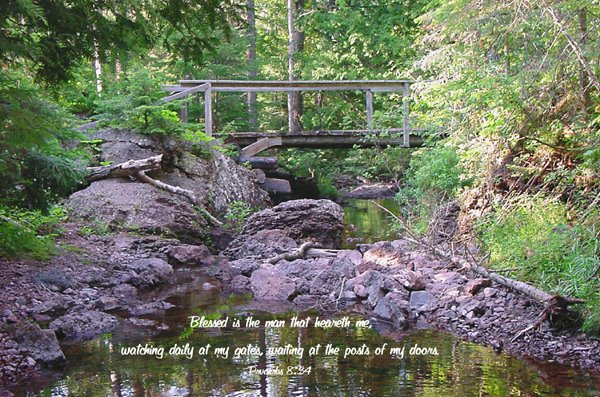 Bridge Over Calm Waters**8"x10" Framed Art**Prov. 8:34