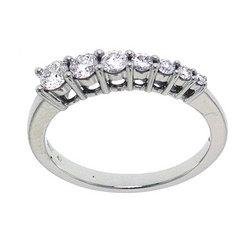 1/2 Carat Diamond 14K White Gold Journey Ring
