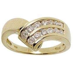 1/2 Carat Diamond Ten Karat Yellow Gold Ring-Channel Set April Birthstones