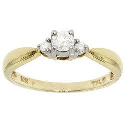 New 1/4 Carat Diamond Gold 3 Stone Anniversary Ring