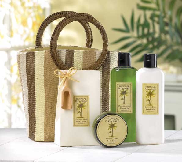 COCONUT-LIME TROPICAL BATH TOTE