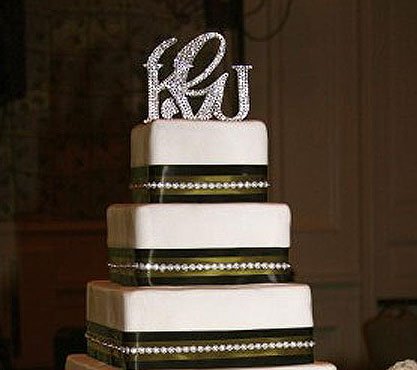 3 Piece Monogram Crystal Cake Toppers