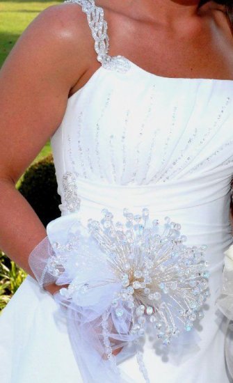 200 Swarovski Crystal Bridal Bouquet w/ Boutonniere