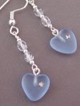 True Blue Crystal Heart Earrings 423260