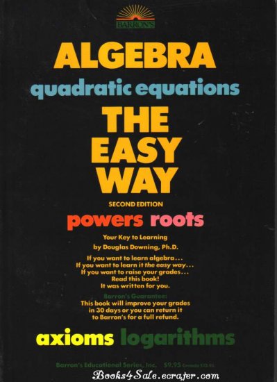 Algebra the Easy Way Barrons Educational Series (As New)