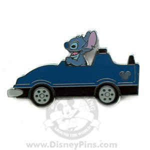 STITCH Blue Race Car Hidden Mickey Cast Disney Pin!