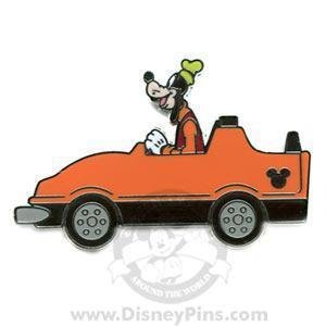 Disney Pin Cast Lanyard Goofy Orange Car Hidden Mickey