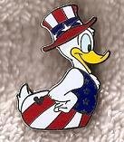 DONALD Rubber Duck Patriotic American Hidden Mickey Pin