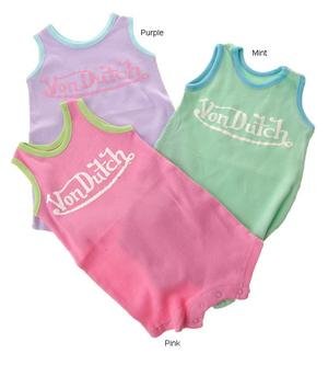 Von Dutch Newborn Infant Girl's 2x2 Rib Tank Creeper