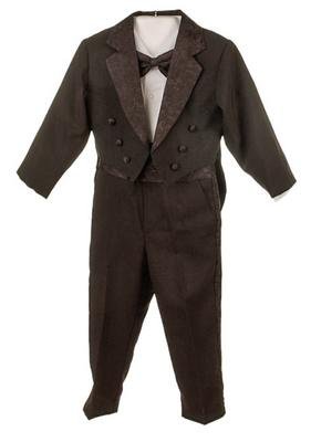 Silver Suit Newborn Infant Boy's Black Tuxedo