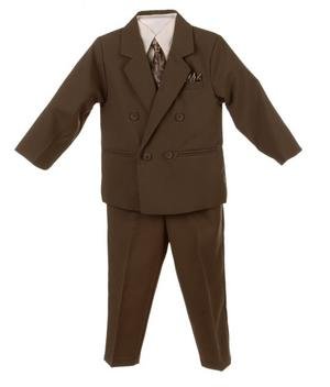 Silver Suit Infant Toddler Boy's DB 3 piece Olive Suit with Shirt & Tie