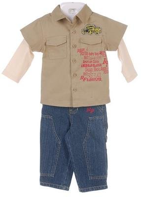Radio Flyer Infant Boy's 2 piece Double Sleeve Shirt Pant Set
