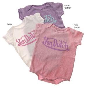 Von Dutch Basic Newborn Infant Girl's 1x1 Rib Logo Creeper