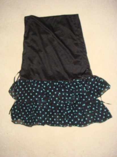 Black Green Ruffle tube strapless skirt top