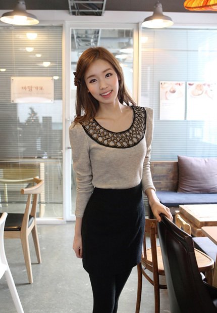 Beige Knitwear Sweater Top