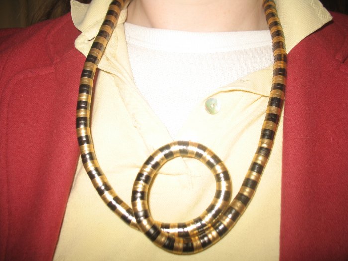 Twist metal necklace in gold and pewter
