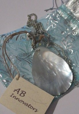 Seashell and clear bead necklace