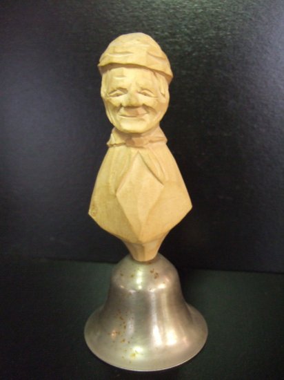 Handcarved Vintage Wood Bell