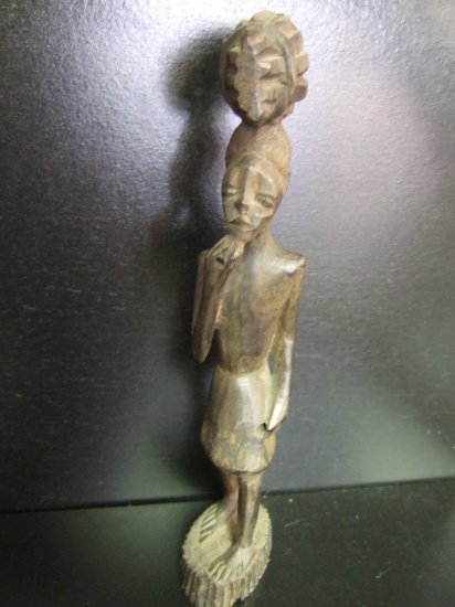 Vintage African Women Handcarved Statue.
