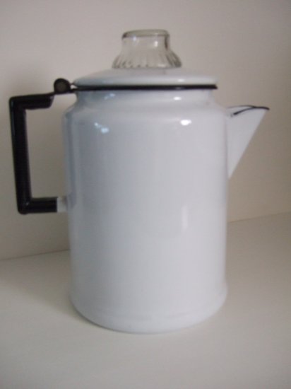 Vintage Large White Coffee Pot