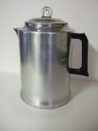 Large Vintage Aluminum Coffee Pot