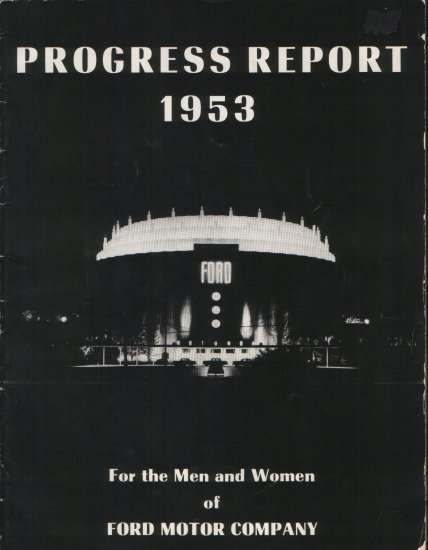 1953 FORD MOTOR PROGRESS REPORT