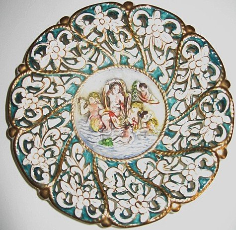 Vintage 1940's Ornate Ardalt Capotraforo Italian Decorative Plate