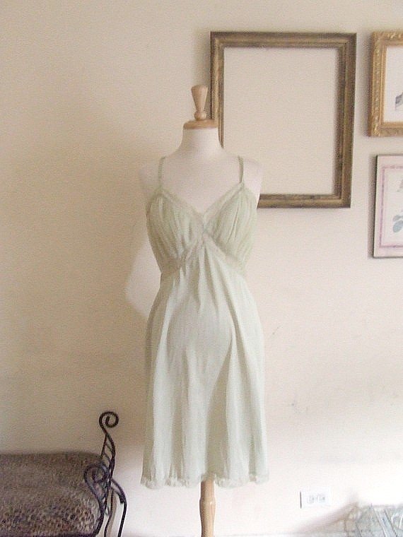 L vintage slip dress - celadon