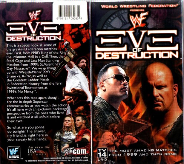 WWF Eve of Destruction Video SEALED WWE Mankind Hell In A Cell WWF WCW ECW TNA WWE
