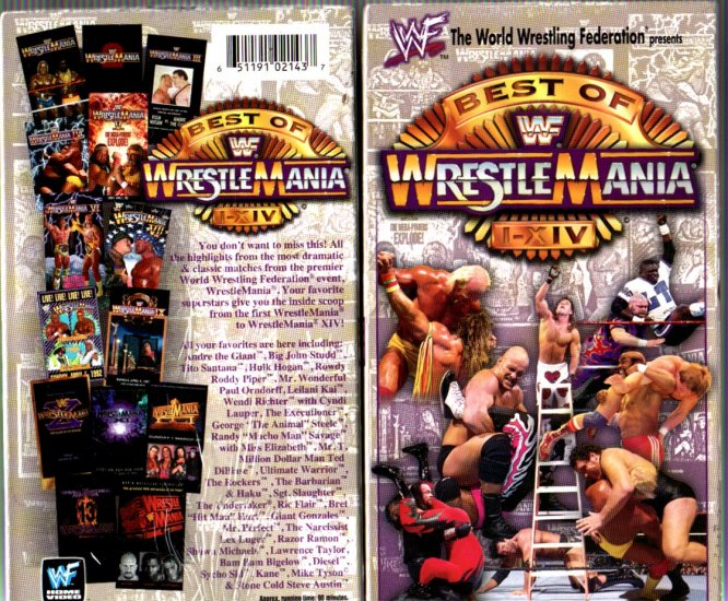 WWF Best of WrestleMania 1-14 Video SEALED WWE Hulk Hogan Shawn Michaels HBK WWF WCW ECW TNA WWE