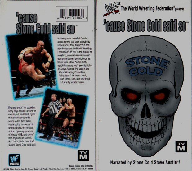 WWF Cause Stone Cold Said So Video SEALED WWE Steve Austin WWF WCW ECW TNA WWE