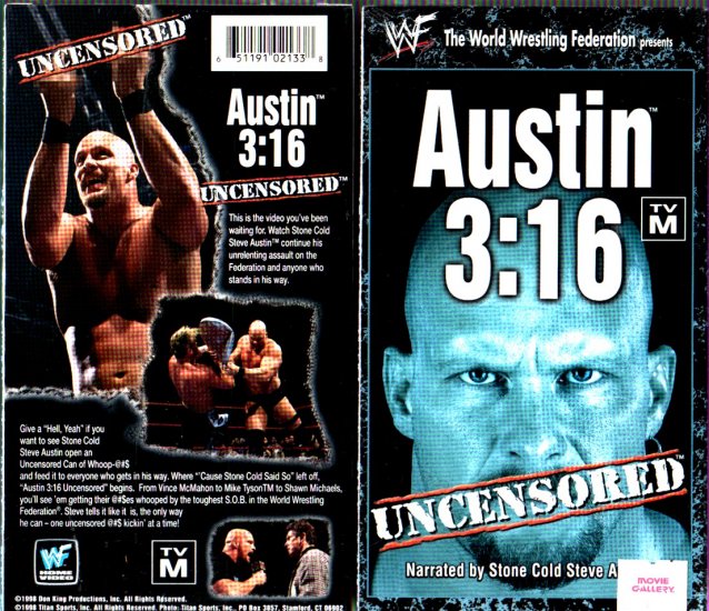 WWF Austin 3:16 Uncensored Video In Box WWE Stone Cold WWF WCW ECW TNA WWE