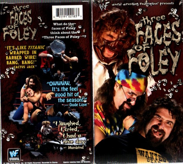 WWF Three Faces of Mick Foley Video In Box WWE Mankind WWF WCW ECW TNA WWE