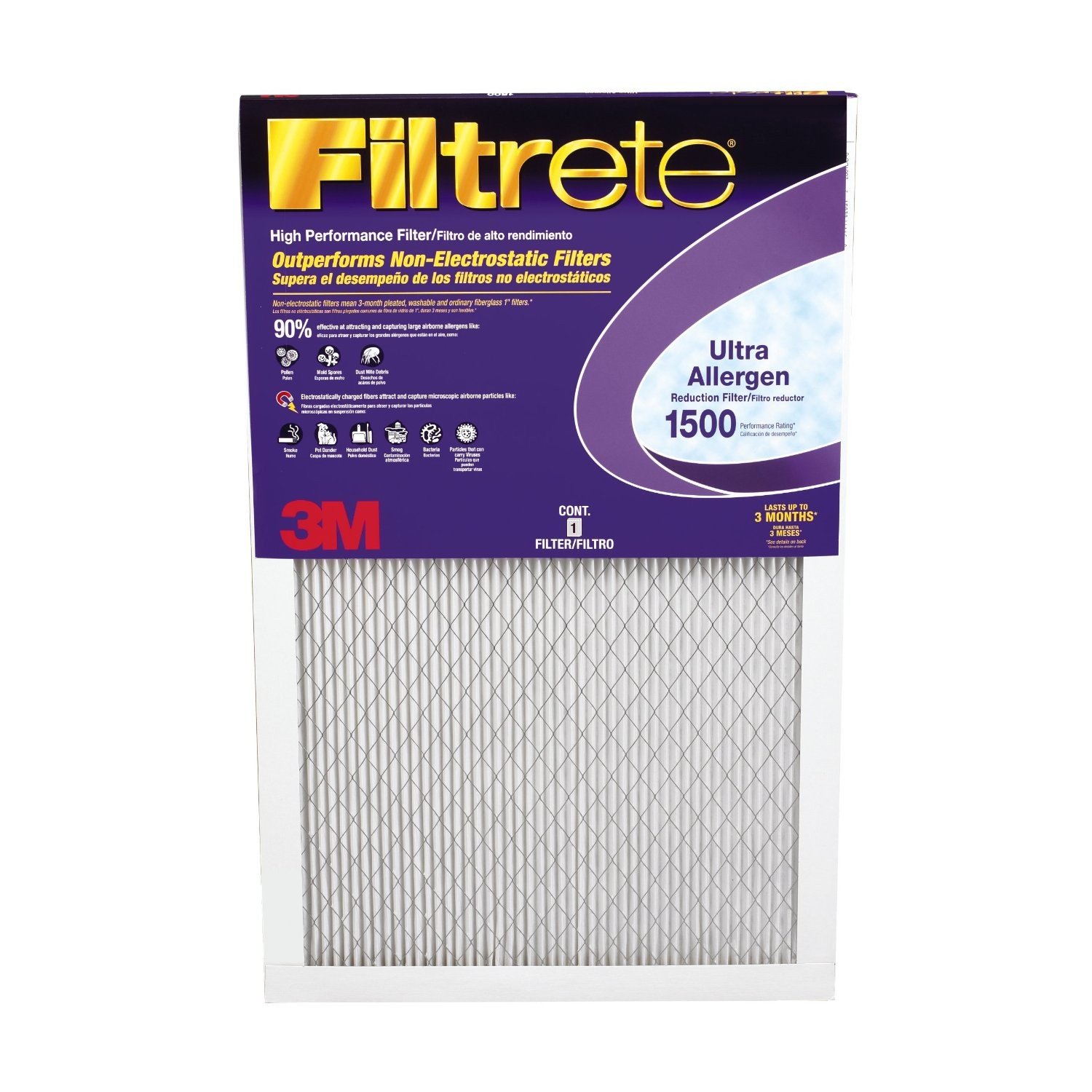 3M Filtrete 1500 MPR ON HOLD Lot of 5 New Ultra Allergen Reduction Air Filter 12x20x1 Free Shipping