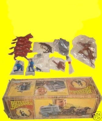 BUTCH cassidy SUNDANCE and the kid VINTAGE robert REDFORD paul NEWMAN play set PLAYSET with in BOX