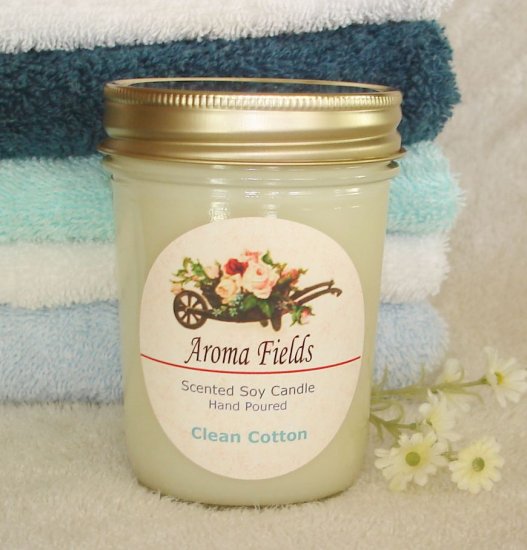 SALE - Clean Cotton - Highly Scented Soy Candle