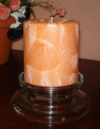 Beautiful Feather Palm Wax Pillar - Your Fragrance Choice