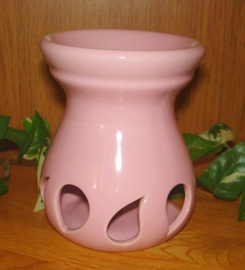 Ceramic Tart Burner - Pink With Tear Drop Design
