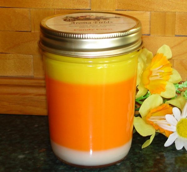 Candy Corn Highly Scented Soy Layered Candle