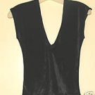 Ladies Vintage 80's Dressy Black Panne Velvet Top