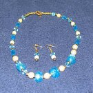 Vintage '80's Costume Jewelry Bead Necklace & Earrings
